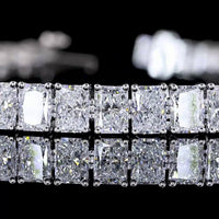 14K White Gold Radiant Cut Lab Diamond Tennis Bracelet - 27.32 Carat Total Weight with 102 Stones - Covaloro Fine Jewelry