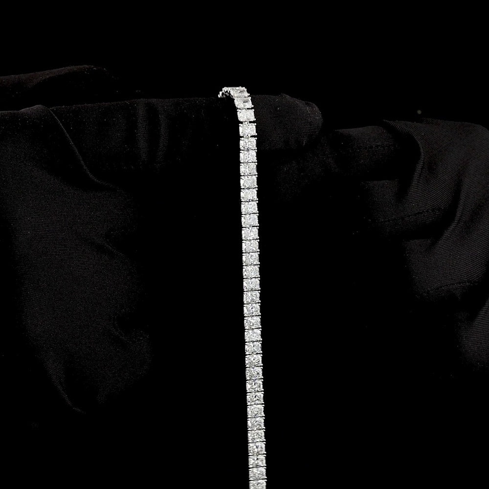 14K White Gold Radiant Cut Lab Diamond Tennis Bracelet - 27.32 Carat Total Weight with 102 Stones - Covaloro Fine Jewelry