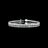 14K White Gold Radiant Cut Lab Diamond Tennis Bracelet - 38 Stones East-West Prong Set, 8.89 Carats Total Weight, E-F Color VS2 Clarity - Covaloro Fine Jewelry