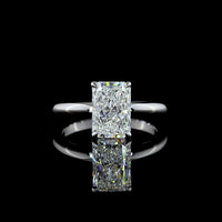 14K White Gold Radiant Cut Solitaire Ring with 2.04 Carat Lab Diamond - E VVS2 Clarity, IGI Certified - Covaloro Fine Jewelry