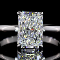 14K White Gold Radiant Cut Solitaire Ring with 2.04 Carat Lab Diamond - E VVS2 Clarity, IGI Certified - Covaloro Fine Jewelry