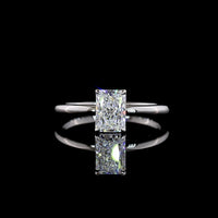 14K White Gold Radiant Cut Solitaire Ring with D VS2 Lab Diamond - 1.00 Carat Total Diamond Weight - Covaloro Fine Jewelry