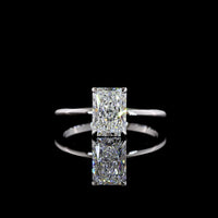 14K White Gold Radiant Cut Solitaire Ring with IGI Certified 1.57 Carat Lab Grown D VVS2 Diamond - Covaloro Fine Jewelry