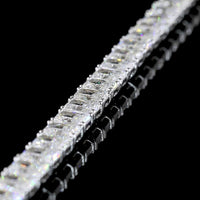 14K White Gold Radiant Cut Tennis Bracelet with North-South Set Lab Diamonds - 13.25 Carats Total Diamond Weight - Covaloro Fine Jewelry