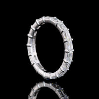 14K White Gold Radiant Modified Cut Diamond Eternity Band - East-West Prong Set, 2.38 Carat Total Lab Diamond Weight, E-F Color VS Clarity - Covaloro Fine Jewelry