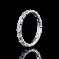 14K White Gold Radiant Modified Cut Diamond Eternity Band - East-West Prong Set, 2.38 Carat Total Lab Diamond Weight, E-F Color VS Clarity - Covaloro Fine Jewelry