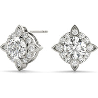 14K White Gold Radiant Starlight Lab Diamond Fashion Earrings - 1.26 Carats Total Diamond Weight by Robinson's Jewelers