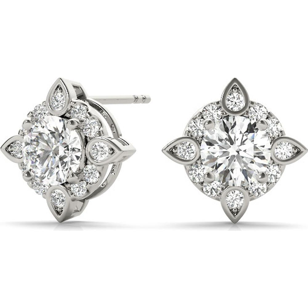 14K White Gold Radiant Starlight Lab Diamond Fashion Earrings - 1.26 Carats Total Diamond Weight by Robinson's Jewelers