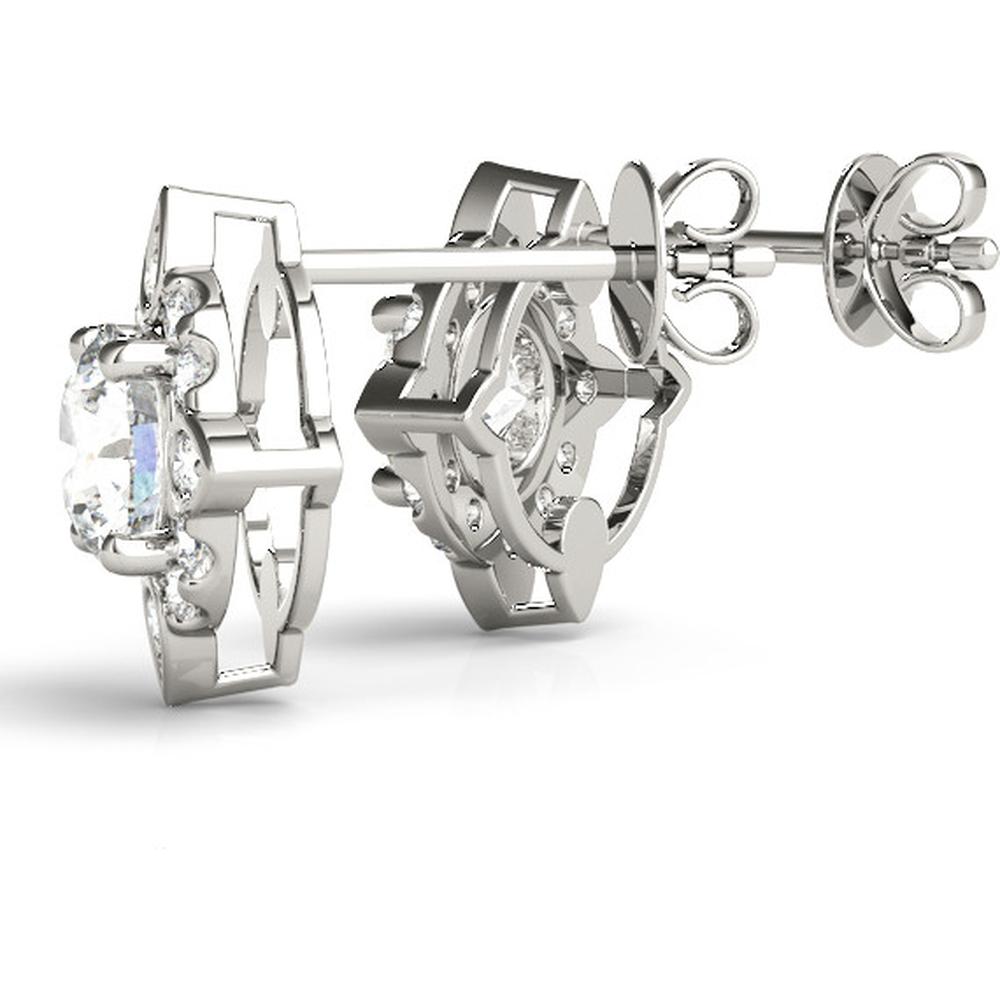 14K White Gold Radiant Starlight Lab Diamond Fashion Earrings - 1.26 Carats Total Diamond Weight by Robinson's Jewelers