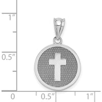 14K White Gold Reversible Cross and Holy Communion Pendant - Faith-Inspired Charm by Oro Pregiato