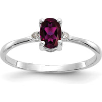 14K White Gold Rhodolite Garnet & Diamond Birthstone Ring - 0.57 Carat Total Garnet Weight by Oro Pregiato