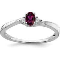 14K White Gold Rhodolite Garnet and Diamond Ring - 0.34 Carat Rhodolite Garnet, 0.02 Carat Diamonds by 0