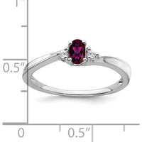 14K White Gold Rhodolite Garnet and Diamond Ring - 0.34 Carat Rhodolite Garnet, 0.02 Carat Diamonds by 0