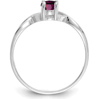 14K White Gold Rhodolite Garnet Birthstone Ring - 0.57 Carat Oval Cut Garnet by Oro Pregiato