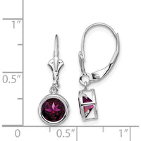 14K White Gold Rhodolite Garnet Leverback Earrings - 2.20 Carat Total Garnet Weight by Monteluci Fine Jewelry