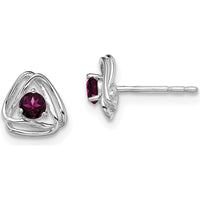 14K White Gold Rhodolite Garnet Post Earrings - 0.15 Carat Total Garnet Weight by Oro Pregiato