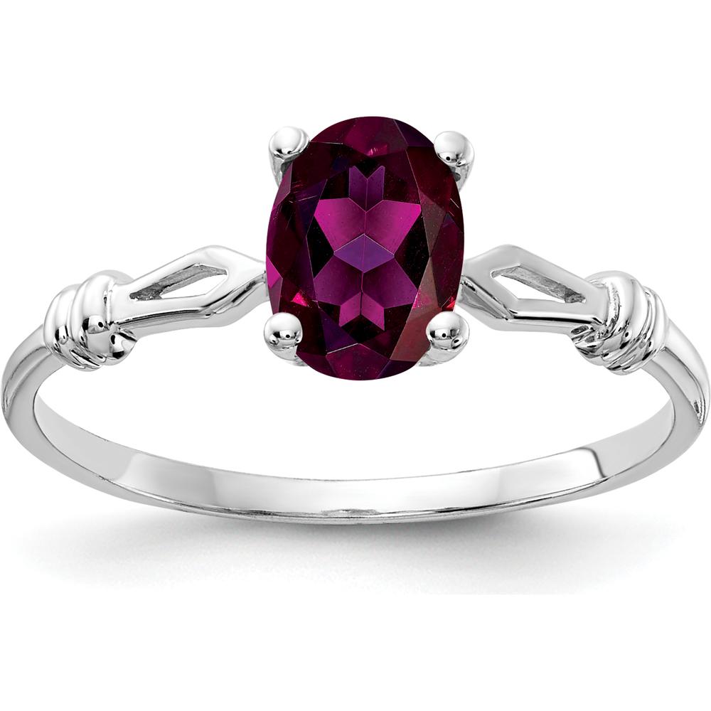 14K White Gold Rhodolite Garnet Ring - 1.05 Carat Oval Garnet by Monteluci Fine Jewelry