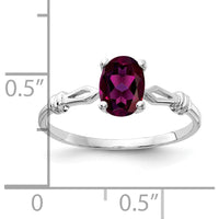 14K White Gold Rhodolite Garnet Ring - 1.05 Carat Oval Garnet by Monteluci Fine Jewelry