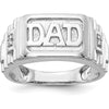14K White Gold Ridged Sides Men's DAD Ring Mounting - Customizable with Round Stones by 0