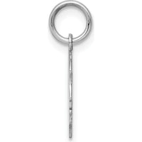 14K White Gold Right-Facing Girl Charm Pendant with Polished Finish - Engravable by Oro Pregiato