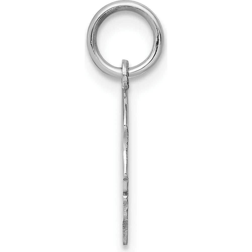 14K White Gold Right-Facing Girl Charm Pendant with Polished Finish - Engravable by Oro Pregiato