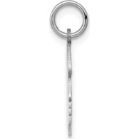 14K White Gold Right-Facing Girl Engravable Charm - Personalized Solid Gold Pendant by Oro Pregiato