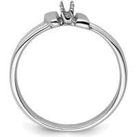 14K White Gold Ring Mounting with Three Round Side Stone Settings - 2.1mm Each by Oro Pregiato