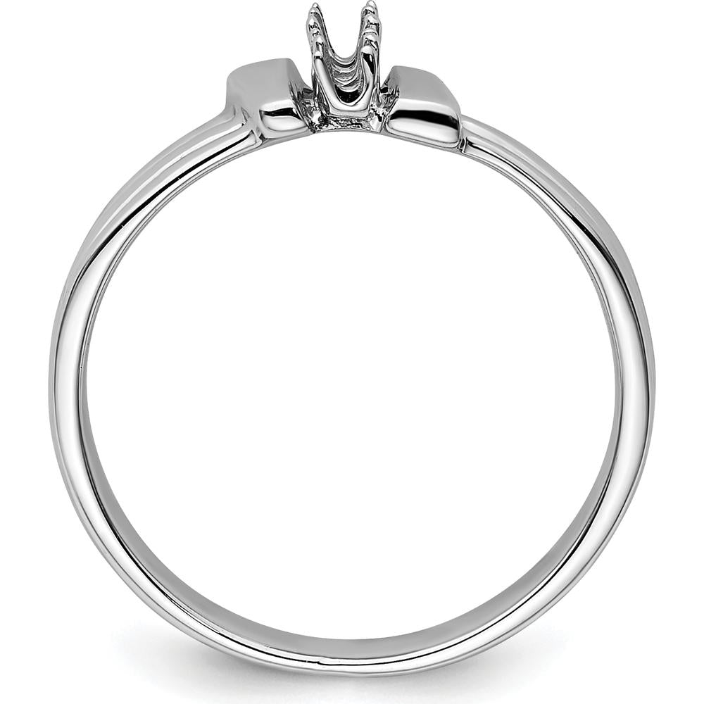 14K White Gold Ring Mounting with Three Round Side Stone Settings - 2.1mm Each by Oro Pregiato