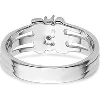 14K White Gold Ring Mounting with Three Round Side Stone Settings - 2.1mm Each by Oro Pregiato