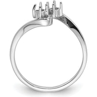 14K White Gold Ring Mounting with Two 3mm Round Gemstone Settings by Monteluci Fine Jewelry