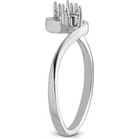 14K White Gold Ring Mounting with Two 3mm Round Gemstone Settings by Monteluci Fine Jewelry