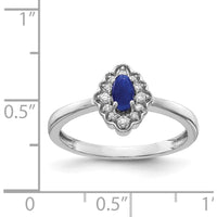14K White Gold Ring with 0.35 Carat Oval Cabochon Sapphire and 0.108 Carat Total Round Diamond Floral Halo by 0