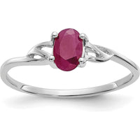 14K White Gold Ring with 0.63 Carat Oval Natural Ruby in Four-Prong Split Shank Setting by Oro Pregiato