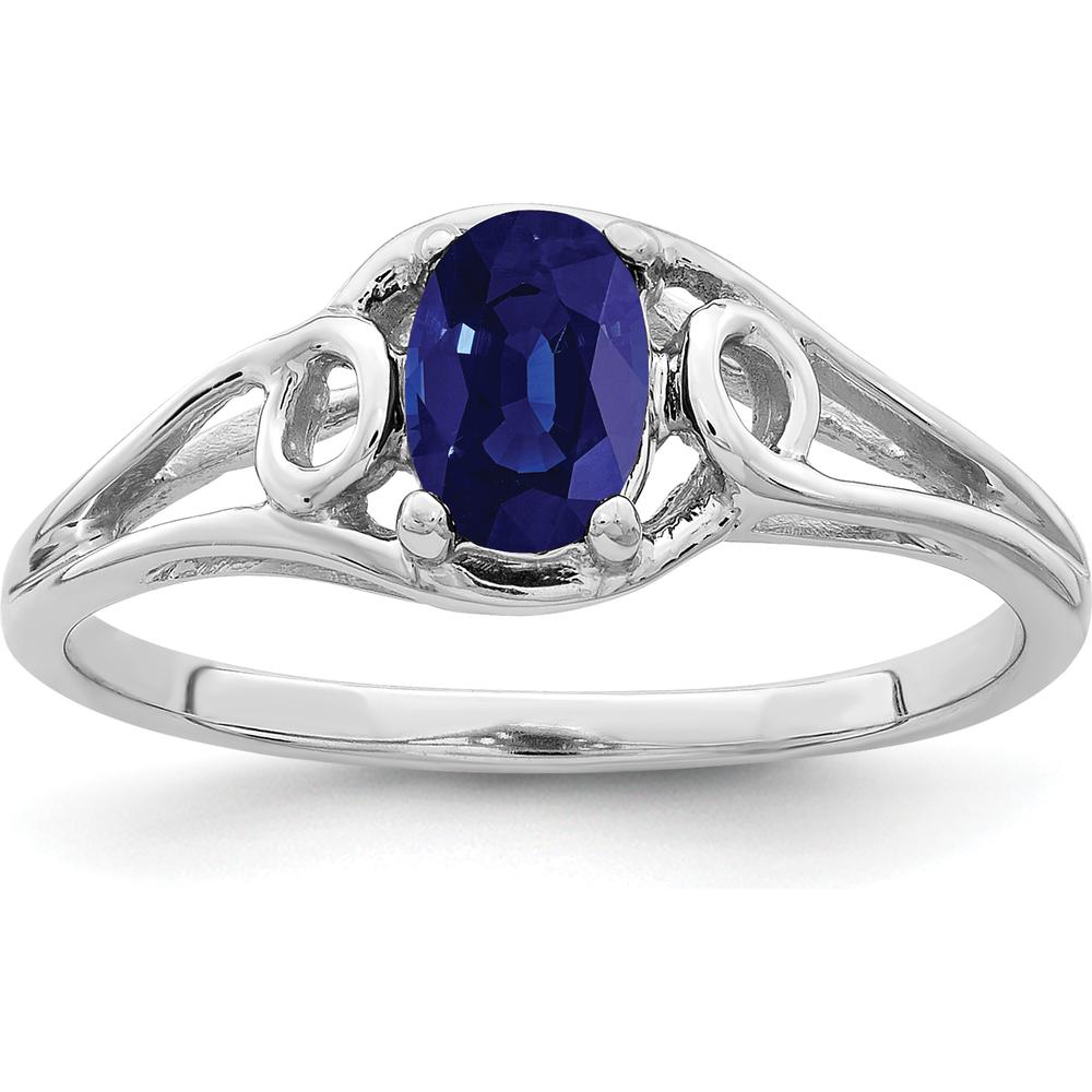 14K White Gold Ring with 0.65 Carat Oval-Cut Natural Blue Sapphire in Vintage Openwork Design by Monteluci Fine Jewelry