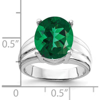 14K White Gold Ring with 12x10mm Oval Green Mount St. Helens Helenite - 5.00 Carat by Monteluci Fine Jewelry
