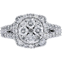 14K White Gold Ring with 2.00 Total Carat Weight Brilliant-Cut Diamonds