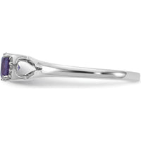 14K White Gold Ring with .60 Carat Square Amethyst and .03ctw Round Diamond Accents by 0