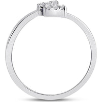 14K White Gold Ring with Channel-Set Baguette Blue Sapphires and Prong-Set Round Diamonds - 0.25 Carat Total Gem Weight