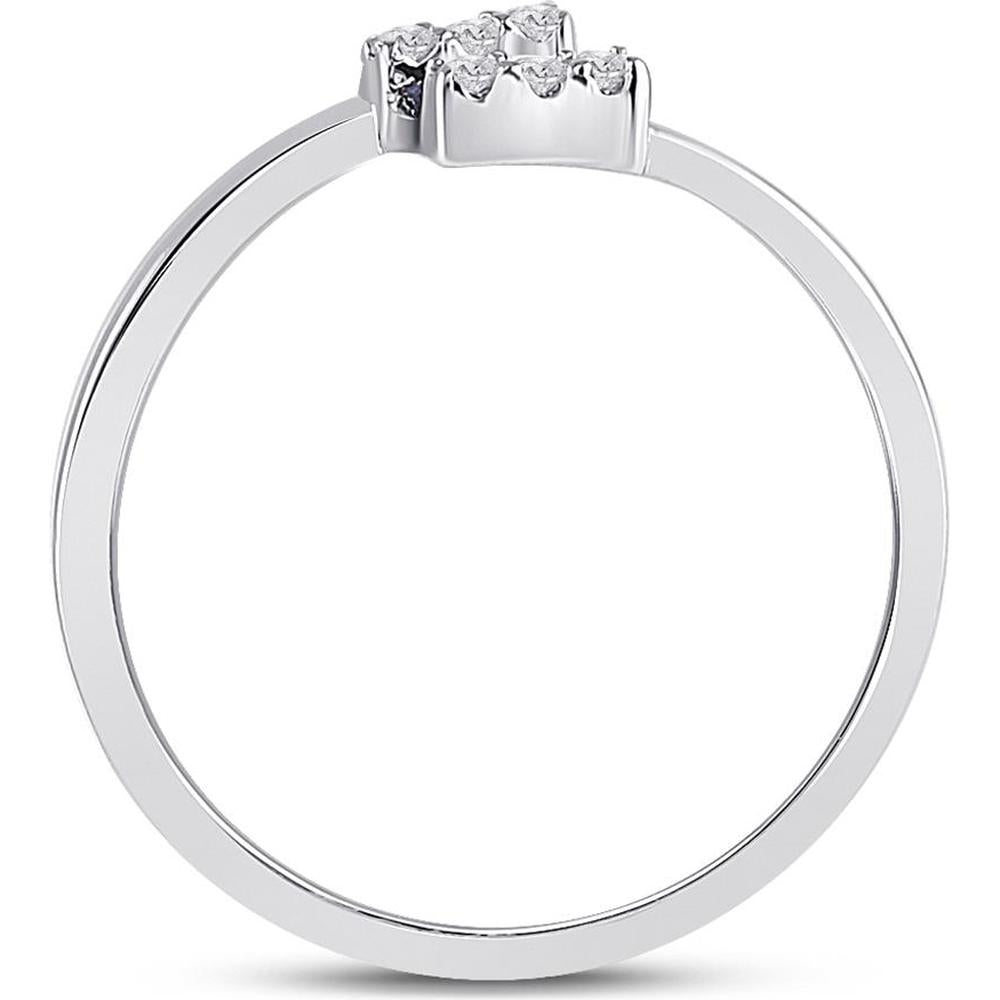 14K White Gold Ring with Channel-Set Baguette Blue Sapphires and Prong-Set Round Diamonds - 0.25 Carat Total Gem Weight