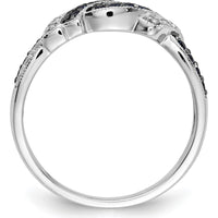 14K White Gold Ring with Round White and Blue Diamonds - 0.25 Carat Total Diamond Weight by 0