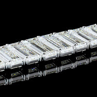 14K White Gold Riviera Bracelet with 26 Emerald Cut Lab Diamonds - 93.23 Carats Total Diamond Weight - Covaloro Fine Jewelry