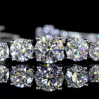 14K White Gold Riviera Bracelet with Graduated Round Lab Diamonds - 10.51 Carats Total Diamond Weight - Covaloro Fine Jewelry