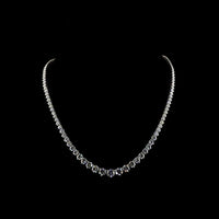 14K White Gold Riviera Necklace with 107 Graduated Round Lab Diamonds - D VS1, 25.1 Carat Total Weight - Covaloro Fine Jewelry