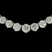 14K White Gold Riviera Necklace with 107 Graduated Round Lab Diamonds - D VS1, 25.1 Carat Total Weight - Covaloro Fine Jewelry