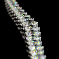 14K White Gold Riviera Necklace with 107 Graduated Round Lab Diamonds - D VS1, 25.1 Carat Total Weight - Covaloro Fine Jewelry