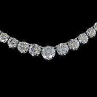 14K White Gold Riviera Necklace with 130 Graduating Round Lab Diamonds - 10.35 Carat Total Weight, E-F Color, VS Clarity - Covaloro Fine Jewelry