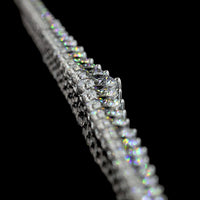 14K White Gold Riviera Necklace with 130 Graduating Round Lab Diamonds - 10.35 Carat Total Weight, E-F Color, VS Clarity - Covaloro Fine Jewelry
