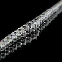 14K White Gold Riviera Necklace with 130 Graduating Round Lab Diamonds - 10.35 Carat Total Weight, E-F Color, VS Clarity - Covaloro Fine Jewelry