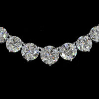 14K White Gold Riviera Necklace with 35 Carats Graduating Lab-Grown Round Brilliant Cut Diamonds (E-F VVS2) - 93 Stones in Prong Setting - Covaloro Fine Jewelry