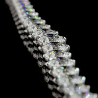 14K White Gold Riviera Necklace with 35 Carats Graduating Lab-Grown Round Brilliant Cut Diamonds (E-F VVS2) - 93 Stones in Prong Setting - Covaloro Fine Jewelry